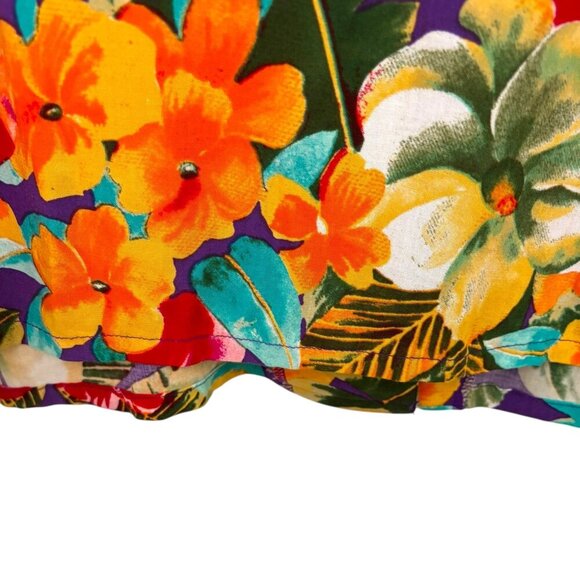 VINTAGE RAYON BLOUSE Spare Change Califorinia Bright Floral Pattern Size Large - Picture 7 of 7